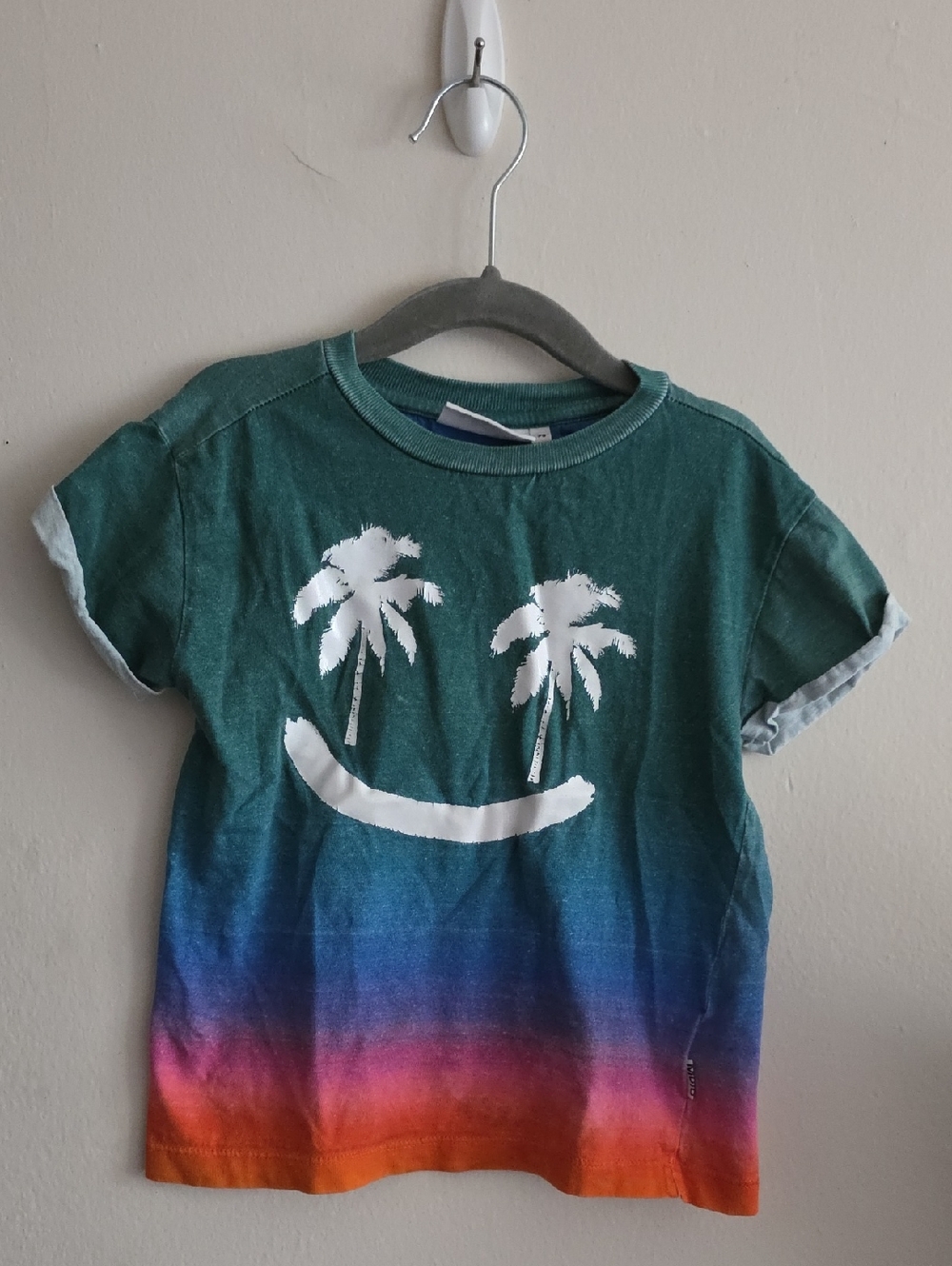 Kids Gradient Palm Smile Tee - Green, Blue, Purple, Orange